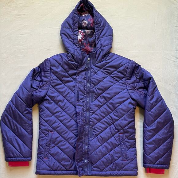 Slalom Purple and Pink Girls Hooded Ski Jacket Size XL 14/16 - Picture 4 of 10